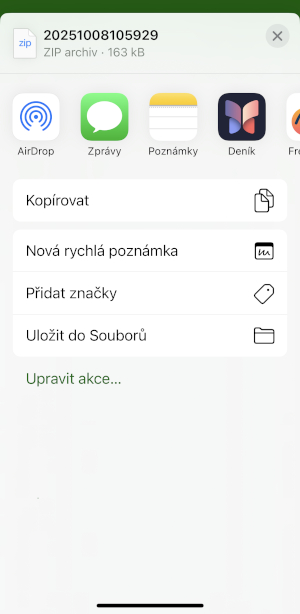 Screenshot MapFactor Navigator pro iOS (iPhone, iPad) - záloha nastavení - obnova nastavení ze zálohy