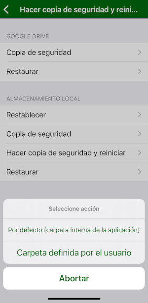 Captura de pantalla MapFactor Navigator iOS - Copia de seguridad almacenamiento local - carpeta