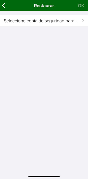 Captura de pantalla MapFactor Navigator iOS - Resturar copia de seguridad